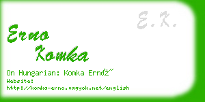 erno komka business card